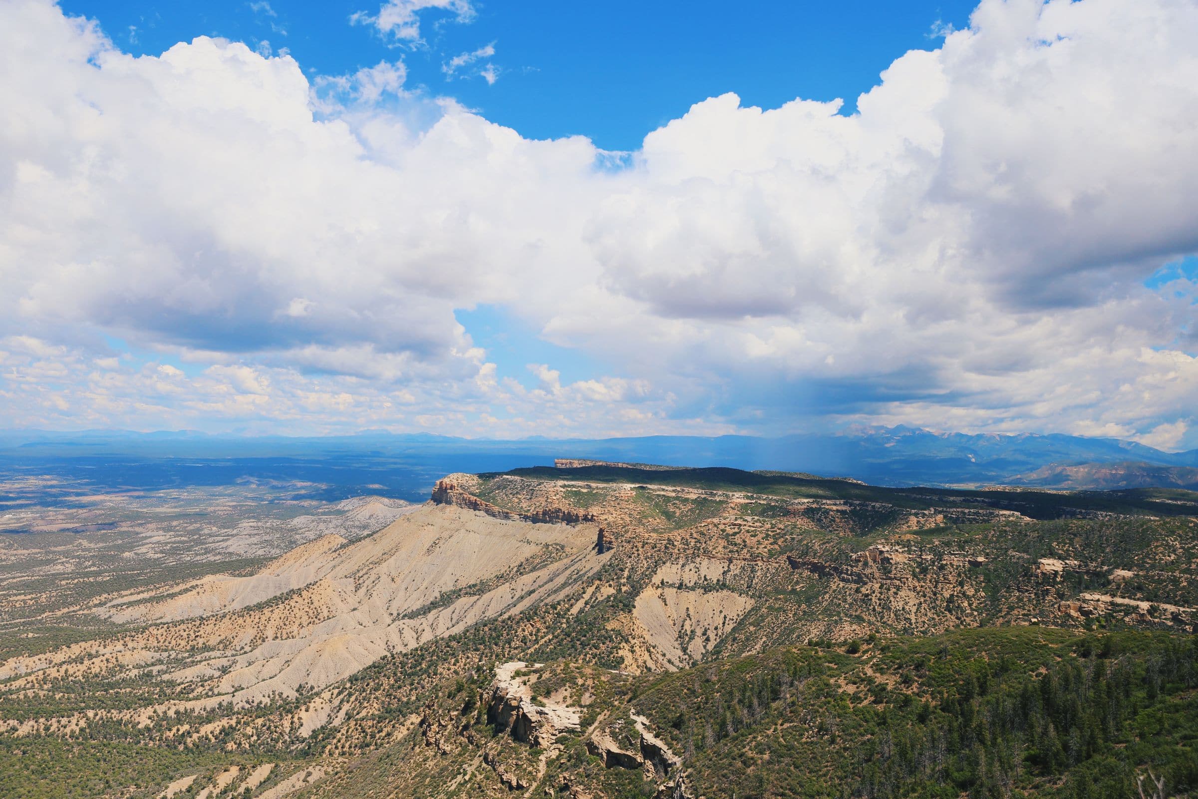 Mesa cliff above a wide valley near Rifle, CO